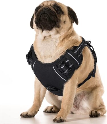 Нашийник для собак від тяги, розмір L, для маленьких та середніх порід, м'який, дихаючий, з відбиваючими смугами