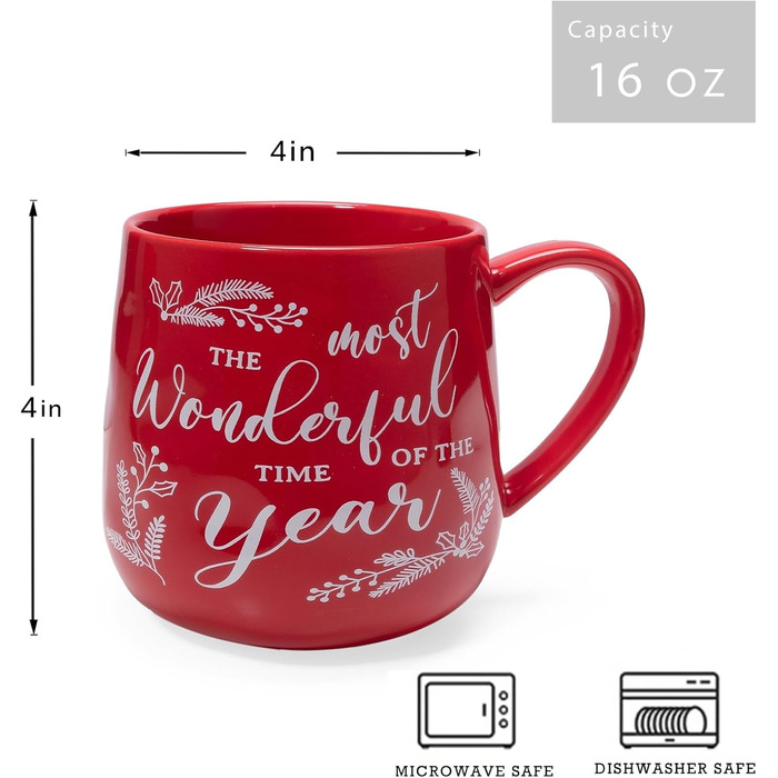 Керамичні чашки для кави LEHAHA, 4 шт., червоні, з різдвяним дизайном, з порцеляни, для кави, молока, чаю, гарячого шоколаду, підходить для миття в посудомийній машині та використання в мікрохвильовій печі