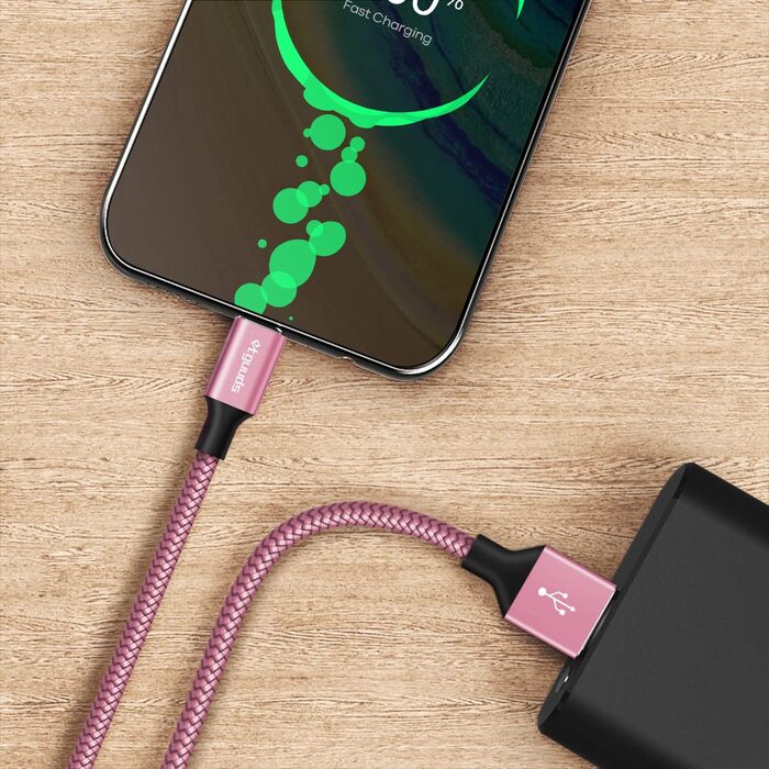 Кабель USB-C 30см [2 шт], білий: USB-A до USB-C, зарядний, нейлон, для iPhone, Samsung Galaxy