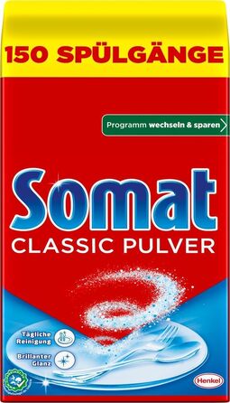Порошок для посудомийних машин Somat Classic, для щоденного очищення та видалення стійких плям, 2.4 кг (2x 1.2 кг)