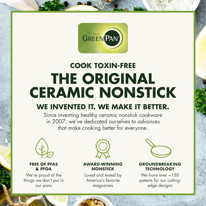 GreenPan Mayflower Pro Harteloxierte Healthy Ceramic Non-Stick, 9-Piece Cookware Set, with Frying Pan, Saucepan, Sauté Pan & Utensils, Vintage Wood Handle, PFAS-Free, Induction-Compatible, Charcoal Gray Cookware Set 9-Piece