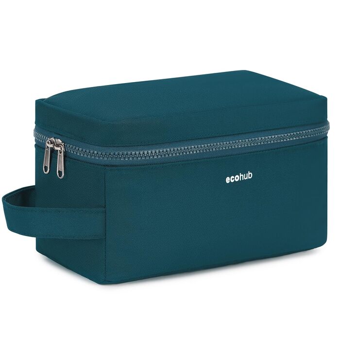Чоловіча дорожня косметичка ECOHUB, водонепроникна, з відділенням для сухого та мокрого одягу, зелена (L)
