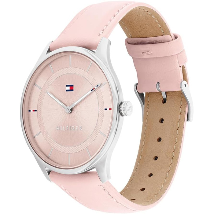 Годинник Tommy Hilfiger для жінок з рожевим шкіряним ремінцем, кварцовий механізм - 1782527