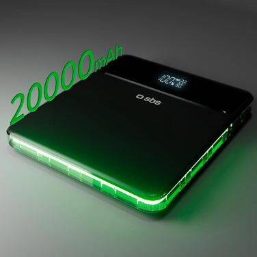 PowerBank SBS 20000 mAh 100W з LCD-дисплеєм: заряд для ноутбука, телефону, планшета, MacBook, iPad