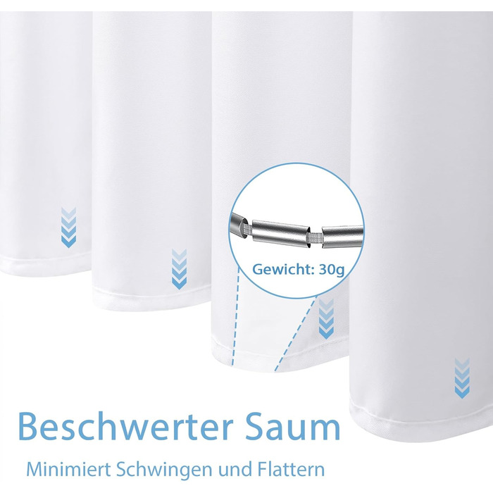 Водонепроникна штора для душу з льоном та вікном (183x183 см), біла - 12 гачків з нержавіючої сталі, утяжелений край, тканинна штора для ванни, машинне прання