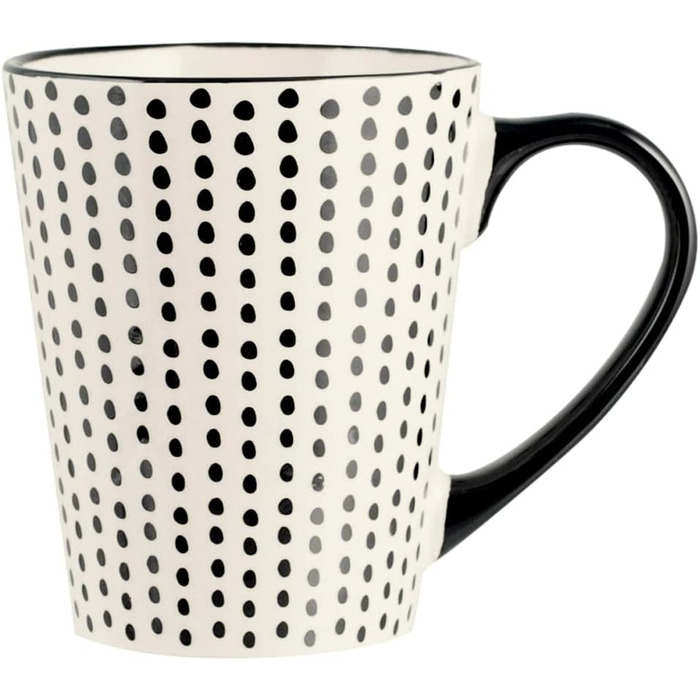 Набір келихів, чашок Vhera, 6 шт., Stoneware, чорно-білий декор, 350 cc, сучасний дизайн