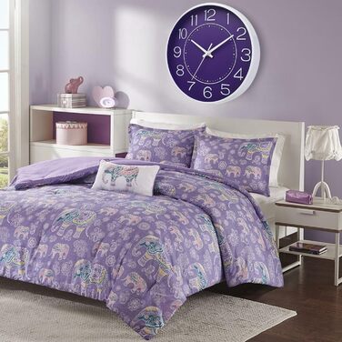 HZDHCLH Wall Clock Silent No Ticking 25 cm Easy-to-Read Clock for Kitchen, Living Room, Bedroom, Bathroom, Home Office (Purple)