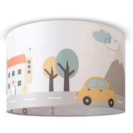 Paco Home Pendant Lamp Children's Room Ceiling Lamp Chandelier Baby Room Pendant Lamp Various Motives Boys Girls E27, Color: Design 6 (Ø45.5 cm), Light Type___Color: - White (Street, Ceiling Light)