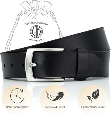 Чоловічий шкіряний ремінь Lindenmann XXL для великих розмірів (170 см, 130 см обхвату, 145 см загальної довжини, ширина 51.2 мм)