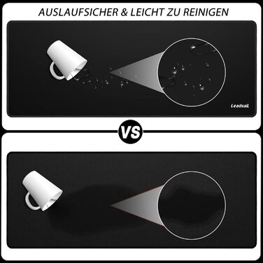 Leadsail XXL ігровий килимок для миші та клавіатури (800x300x4 мм), чорний