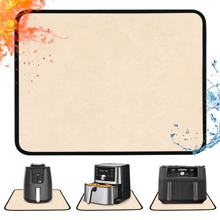 Термостійкий килимок 40 x 45 см - 1 мм, захист від нагріву для фритюрниці, вогнестійкий килимок для кухонних стільниць, масло- та водонепроникний, легко миється, 1 шт. (Хакі, 30x45x0.1 см)