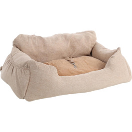 Автокрісло для собак Flamingo Megan - бежеве, 56x50x30 см, комфорт та безпека для собак малого та середнього розміру (Чихуахуа, Мальтізе, Джек Рассел Тер'єр, Французький бульдог)