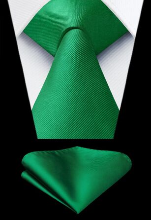 Краватка та нагрудний платок Enlision Solide - однотонні, різні кольори (D2 Зелений 3)