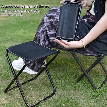 Крісло для кемпінгу складне, портативне, для балкону, міні-крісло, для відпочинку на природі, з сумкою для зберігання. Підходить для пляжу, саду, дачі. Розмір: Large