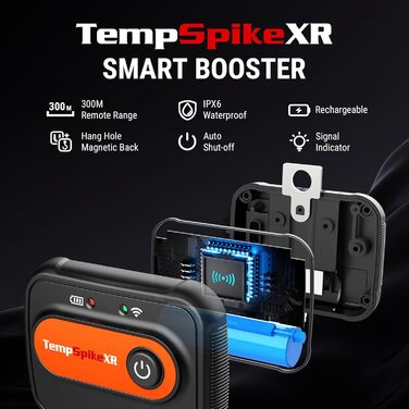 Бездротовий цифровий термометр для гриля ThermoPro TempSpike з 2 щупами, радіус дії до 600 м, перезаряджуваний, для м'яса, рідин, кухні та BBQ, без додатку