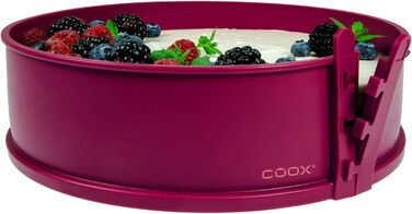 Форма для випікання coox з скляним дном, 26 см, темно-червона – роз'ємна, для подачі та нарізання випічки без перекладання