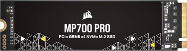 SSD Corsair MP700 PRO 4TB M.2 PCIe Gen5 x4 NVMe 2.0 - Швидкість до 11700 МБ/с - Чорний