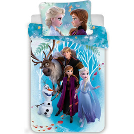 Бетліст для малюків, 100% бавовна, Ельза та Анна, ковдра 100 x 135 см + наволочка