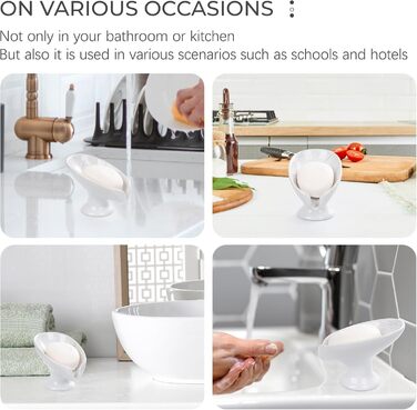 Підставка для мила з автоматичним зливом, без присосок, ANTIS'S HOME, кераміка, мармур, порцеляна, блакитна