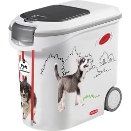 Контейнер для корму для собак Curver – 35 л/12 кг – Pets Collection – герметичний, з колесами, 28 x 49 x 43 см