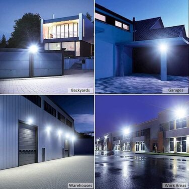 papasbox LED Floodlight, Floodlight, Spot, Searchlight, LED Floodlight Construction Light with Plug, Waterproof IP65, 3000K Warm White, Ideal Wall Light Outdoor Lighting for Garden, Garage, Hotel (Warm White, 20W)