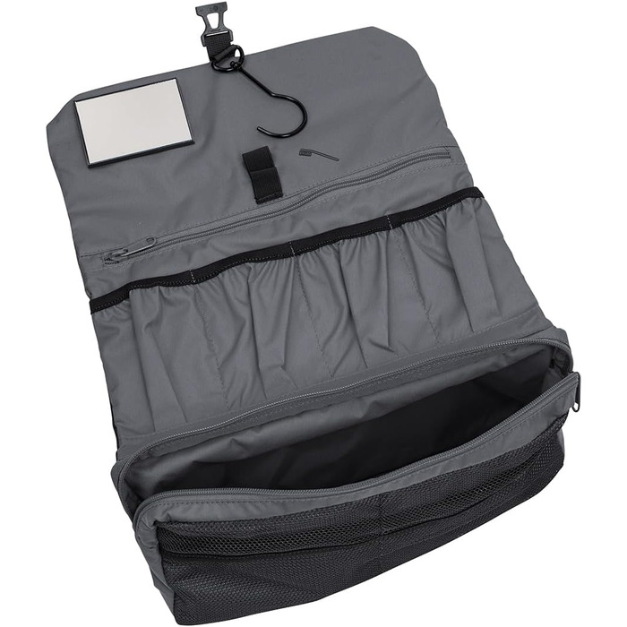 Kulturbeutel VAUDE WegaWrap: Косметичка з дзеркалом, тримачем для зубної щітки та гачком для підвішування, водонепроникна, чорна