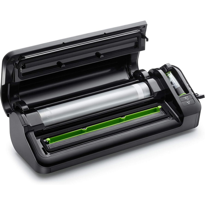 FoodSaver пристрій для вакуумної упаковки з нарізачем та зберіганням рулонів | ручний вакууматор та функція маринування | комплект вакуумних пакетів [FFS017X], срібляний, Standard