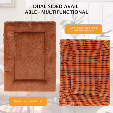 Dog Bed Soft and Warm Mat Dog Cushion Washable Cozy Reversible Pet Sofa Cushion PS085 (90x70 CM, Orange)