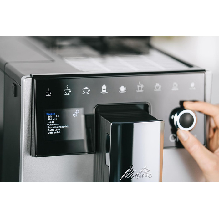 Melitta CI Touch - Fully Automatic Coffee Machine with Milk System, Coffee Machine with Integrated Coffee Grinder and Milk Frother, for e.g. Espresso or Cappuccino, silver Silver Facelift