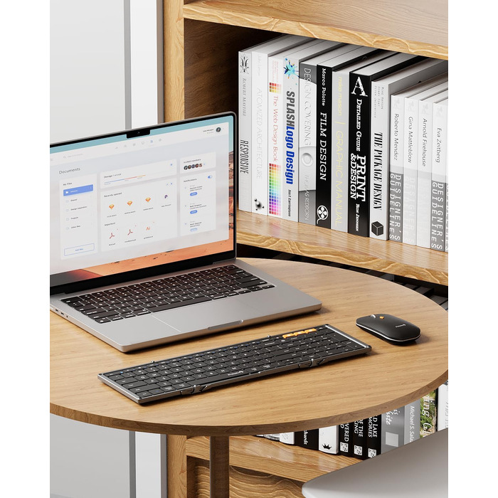 Бездротова клавіатура та миша ProtoArc XKM01: складана, Bluetooth, 2.4G, QWERTZ, для iPad, Tablet, iPhone, Laptop (Space Grey)