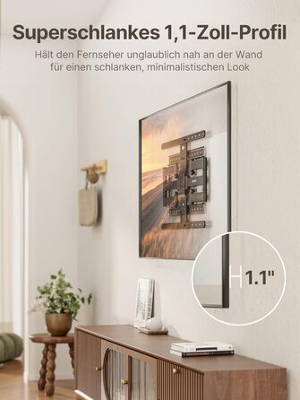 Кріплення для телевізора monTEK Ultra Slim, поворотне, для телевізорів 43-90 дюймів, товщина 1,1 см, VESA 600x400 мм, до 60 кг