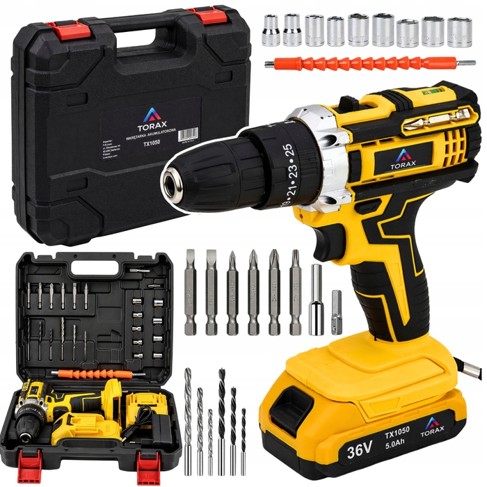 Акумуляторна шурупокрут TORAX 36 V TX1050