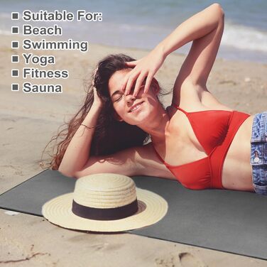 Рушник з мікрофібри Linlook - великий, компактний, швидковисихаючий. Ідеальний для спорту, подорожей, йоги, пляжу, тренажерного залу. Розмір: 180x80 см, колір: зелений/сірий