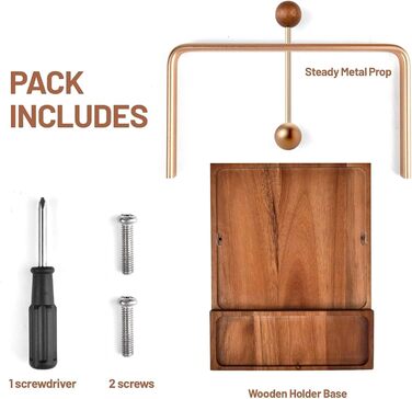 Napkin Holder, Wooden Napkin Holder for Table, Rustic Napkin Holder for Paper Napkins, Flat Napkin Holder with Salt and Pepper for Bar, Kitchen, and Dining Room Décor