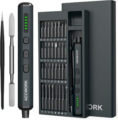 Електрична викрутка 68 в 1 з LED екраном та 64 бітами S2 - для ремонту ноутбуків, окулярів, годинників
