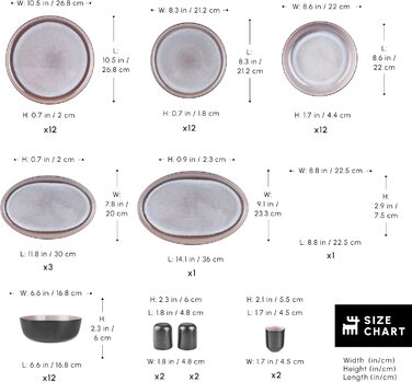 Karaca Solem: 18-Piece Steingut Tafelservice, Чорний, для 6 осіб | Елегантний посуд