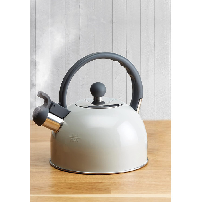 Чайник KitchenCraft Living Nostalgie, 1.3 л, індукційний, металевий, сірий