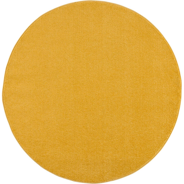 Жовтий килим Kurzflor для вітальні, спальні, офісу, дитячої кімнати та кухні - 120 x 170 см