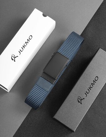 Чоловічий ремінь JUKMO Automatik з нейлону, ширина 3.8 см, з регулюванням, розмір M (91-105 см), довжина 125 см, колір: синій