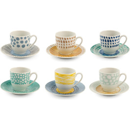 Villa d'Este Home Tivoli, Marea Espresso cups with saucer, set of 6