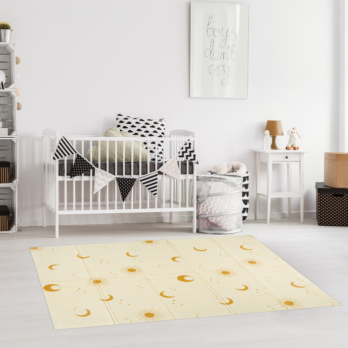 Relaxdays Foldable Play Mat Sun, Moon & Patterns