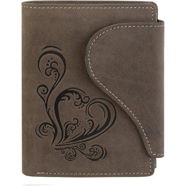 Harrys-Collection Women's Wallet in Vintage Style with Heart, Special Edition, Sizes: One Size, Colors: Dark Brown