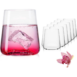 IMPERIAL Glass Drinking Glasses 370ml (max. 450ml) Set of 12 - Water Glasses, Juice Glasses, Whiskey Glasses, Gin Glasses