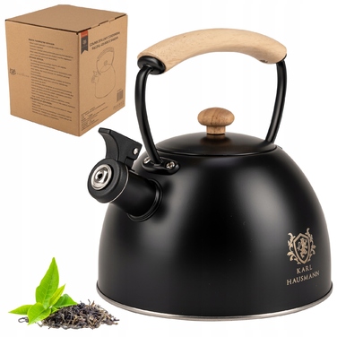 Класичний сталевий чайник Karl Hausmann, 2,5 л, бежевий з чорним