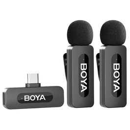 Мікрофон Boya BY-V10 USB-C: Бездротовий міні-петличний мікрофон з шумозаглушенням для Android, смартфонів, ноутбуків, YouTube, подкастів, Facebook, Vlogging