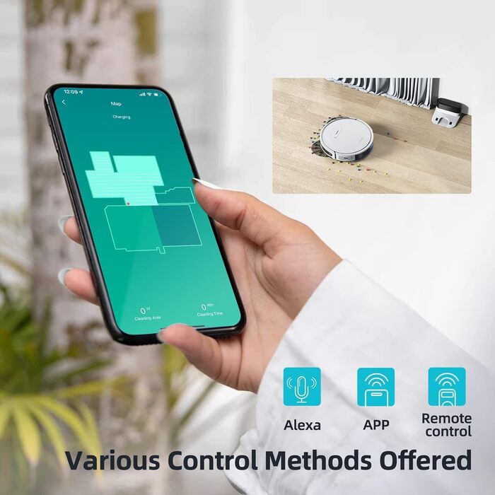 Робот-пилосос HONITURE G20 з функцією миття, 4000Pa, 3-в-1, для тварин, килимів, твердих підлог, з пультом ДУ, білий