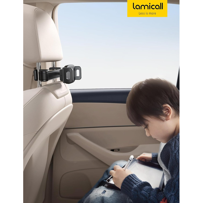 Тримач для планшету Lamicall у автомобільну підголівник - надійне кріплення, сумісний з iPad, smartphone, Switch, Samsung Tab (4.7-13 дюймів)