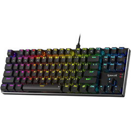 Redragon K660 RGB-механічна клавіатура для геймінгу, TKL, 87 клавіш, з підсвічуванням, підключення через кабель, алюмінієва база, тихі червоні перемикачі