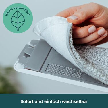 Набір для прибирання підлоги WONDERHOME з відром, 3-камерний моп з функцією віджиму, розділенням брудної та чистої води, подовжена ручка 140 см, 10 гідропадів