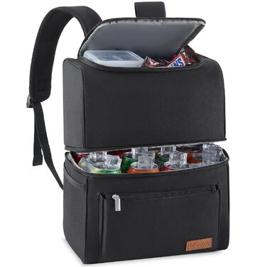 Терморюкзак LifeWit 21L для ланчу, пікніка та подорожей (30 банок), чорний